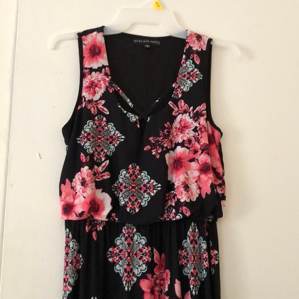 Three Pink Hearts Maxi Dress